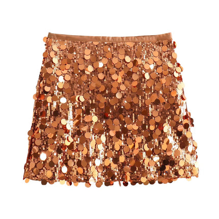 Saw Aliexpress Independent Station Women's European and American Style Sequined Hip Skirt Mini Sexy Skirt 3920139
