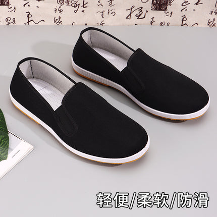 Wholesale old Beijing cloth shoes men's non-slip wear-resistant a generation of middle-aged and elderly light breathable stall work black cloth shoes