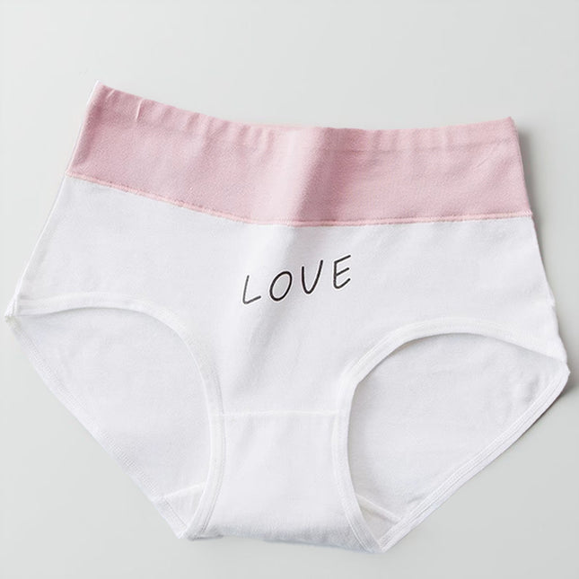 New Cross-Border 7A Antibacterial Mid-Waist Large Size Underwear Women's Combed Cotton Printed Seamless Women's Cotton Crotch Briefs