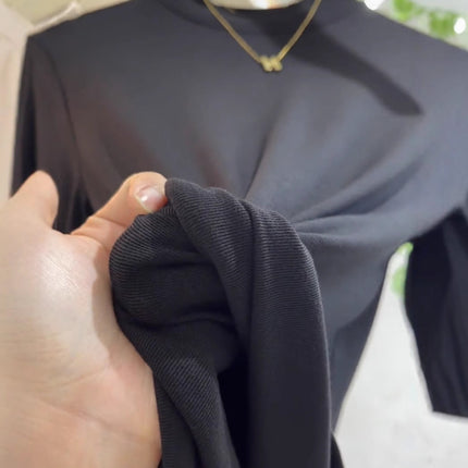 Half-high Collar T-shirt Women's Spring and Summer All-match Half-sleeve Top High-grade Sense Slim-fit Inner Sleeve Short-sleeve T-shirt plus size