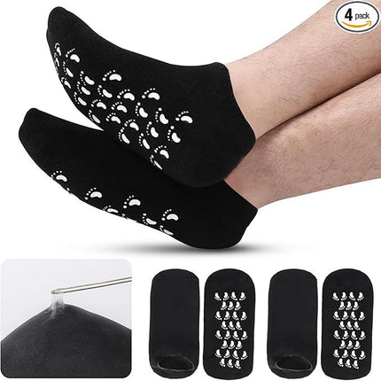 Cross-border spa gel socks men's casual non-slip moisturizing anti-dry socks heel protection silicone socks