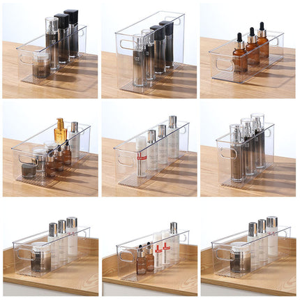 Storage Box Narrow Long Strip Slim Tall Transparent Snack Cosmetics Kitchen Cabinet Clothes Sundries File Book Storage Box