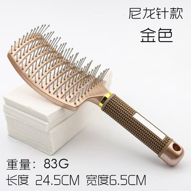 Cross-border Hot Pig Mane Big Bend Comb Fluffy Curly Hair Styling Comb Anti-static Hair Comb Home Hair Massage Comb