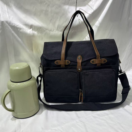 Korean Style Canvas Crossbody Bag Trendy Shoulder Bag Men's Large Capacity Student Computer Bag Camera Bag Large Factory Direct Sale