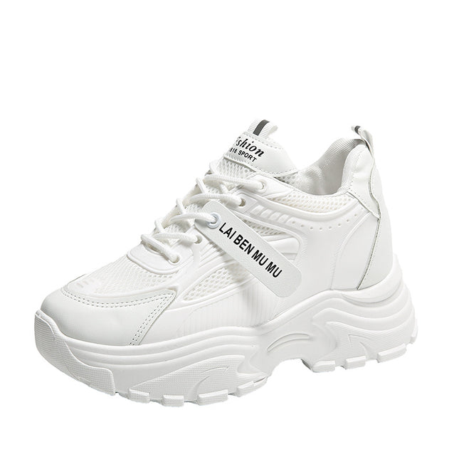 Sneaker women's shoes 2023 new autumn mesh thin breathable mesh shoes casual versatile thick-soled black daddy shoes
