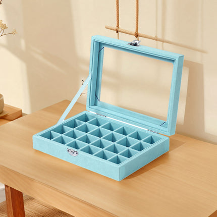 Large-Capacity Velvet Jewelry Box for Rings, Necklaces, Earrings, and Ear Studs; Storage and Organization Box; Dust-Proof Box for Jewelry Storage
