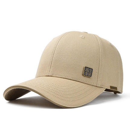 Baseball Cap for Men, New Spring/Summer Trendy Korean Style Embroidered Versatile Hard-Brimmed Large Brim Sun Protection Visor Cap