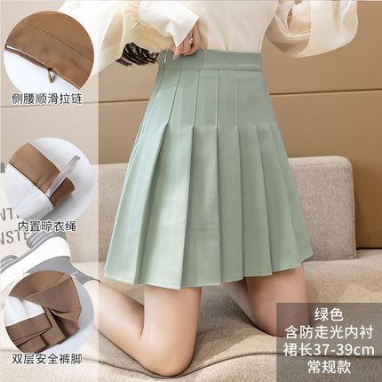 Half-Length Pleated Skirt Spring and Summer 2026 New Style Black Plus Size Autumn and Winter Plaid Korean Style High-Waisted A-Line Short Skirt