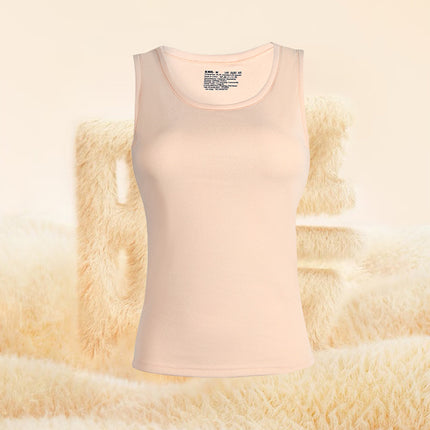 Women's Thermal Vest with Fleece Lining, Thickened Winter Underwear for Cold Protection, Inner Wear, Women's Base Layer Round Neck Vest Top