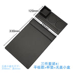 Black three-piece set 4: Flat + Coasters + uncovered box