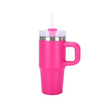 14oz Large-Capacity Handle Car Cup 304 Stainless Steel Thermal Insulation Ice Cup Outdoor High-Looking Straw Cup