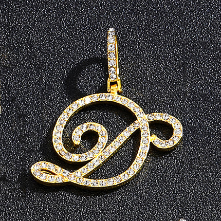 Foreign trade popular products full diamond hip hop jewelry grass letter pendant melon seed buckle Cuban chain accessories Amazon exclusive