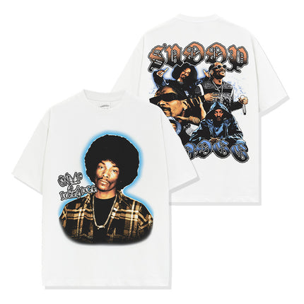 Cross-border Retro Snoopy Dog SNOOP DOGG Printed Short-sleeved T-shirt Washed Long-sleeved Casual Hooded Sweatshirt