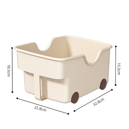 Cross-border Kitchen Storage Box Cabinet Desktop Storage Plastic Cabinet with Pulley Pot Lid Seasoning Storage Rack Amazon
