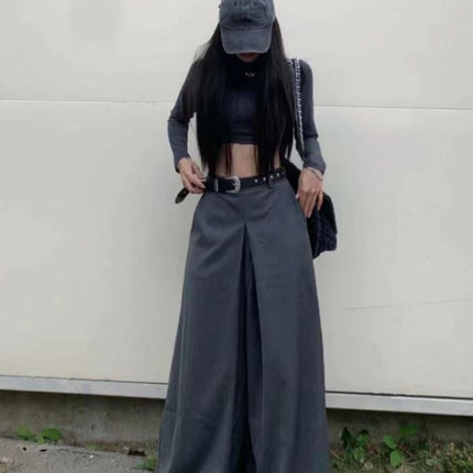 Niche cleanfit Yupi super wide-leg casual suit pants women's 2024 spring and summer low waist loose draping mop pants