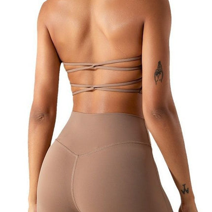 European and American Fashion Sexy Hanging Neck Sports Vest Women's Quick-Dry Cross Beautiful Back Running Fitness Underwear Yoga Bra
