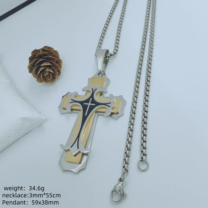 Factory direct Amazon AliExpress European and American fashion personality stainless steel men's pendant necklace wholesale