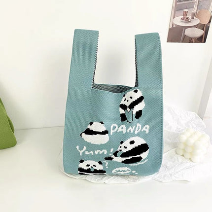 National Treasure Series Panda Knitted Bag Cute Tote Bag Panda Travel Souvenir 2023 New National Trend Bag