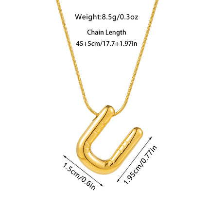 Cross-border fashion sense Europe and the United States 26 English letter pendant smooth bubble letter necklace women wholesale