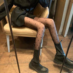 Black stockings butterfly / One size fits all