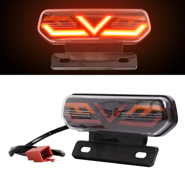 Electric Vehicle Motorcycle LED Tail Light 12V 3-in-1 Brake Turn Signal With Bracket / Feu Arrière LED Véhicule Électrique Moto 12V 3-en-1 Frein Clignotant Avec Support
