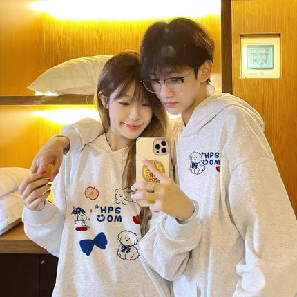 High-End Oversize Tops for Men and Women, Special Couple Wear, Autumn and Winter Velvet Hooded Sweatshirts, Trendy Brand Class Uniforms
