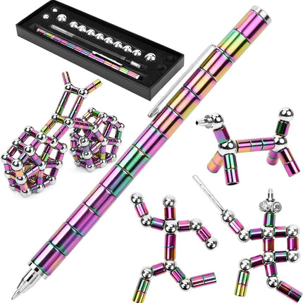 Magnetic Pen Magnetic Ring TikTok Black Technology Magnet Pen Metal Magnetic Magnet Water Pen Gift Box Magnetic Pen Accessories