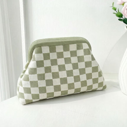 Cross-Border Dropshipping Knitted Bag Striped Clutch Bag for Women Fly-Knit Cloud Versatile Stylish Portable Makeup Bag Large Capacity