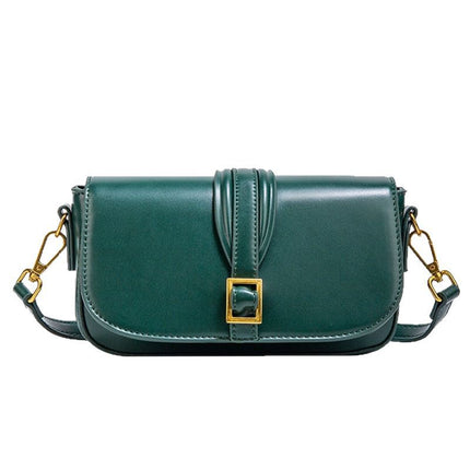 Z Brand Women's Tofu Bag, Green Classic Buckle Design, Shoulder and Crossbody Bag, Mini Versatile Small Square Bag, Simple Style