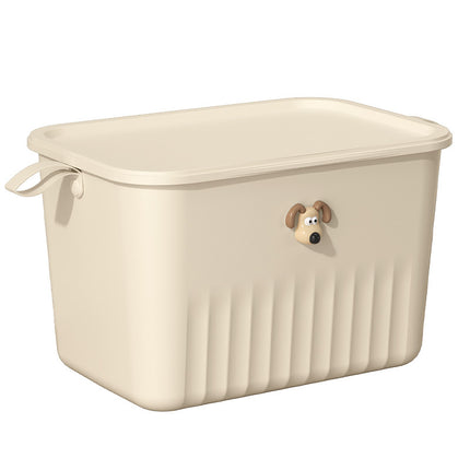 Sundry Storage Box Cream Style Plastic Fit Box with Lid Desktop Storage Box Storage Box Household Toy Storage Basket