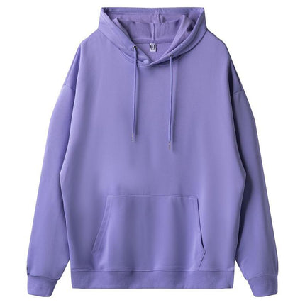 American fashion brand 260g pullover casual loose hooded sweater dopamine solid color heavy shoulder hoodie in spring and autumn