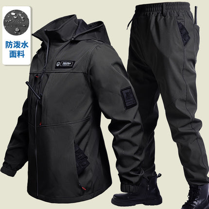 Spring and Autumn Waterproof Windproof Suit Outdoor Mountaineering Suit suit Men's Windproof Wear-resistant Tooling Soft Shell Combat Work Clothes