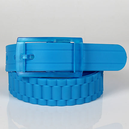 Silicone Belt Candy Color Fashionable Men's and Women's Belt Factory Security Inspection Belt Adjustable One-Piece Drop Shipping Cross-Border