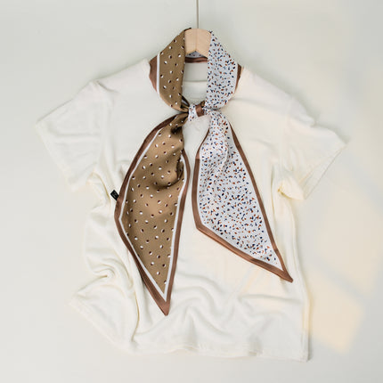 2025 European and American-style Beveled Silk Scarf Cross-border Silk Cashew Dot Long High-end Ribbon Scarf Women's Belt