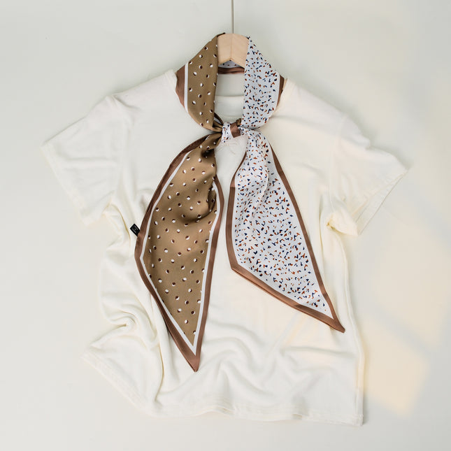 2025 European and American-style Beveled Silk Scarf Cross-border Silk Cashew Dot Long High-end Ribbon Scarf Women's Belt