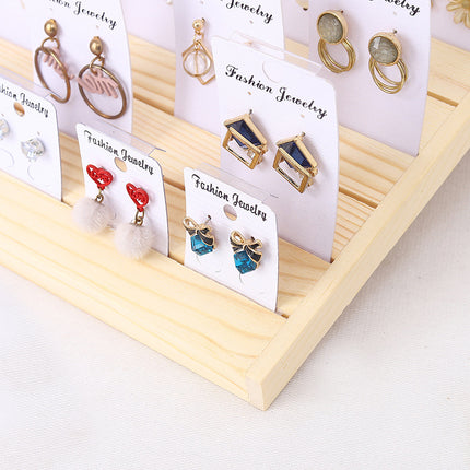 Solid wood earrings rack storage jewelry rack desktop earrings cardboard earrings rack stall props jewelry display stand