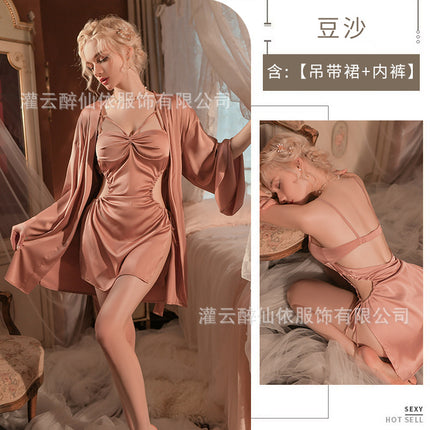 Meili Kou New Spring and Autumn Women's Nightgown Sexy Enchanting Sexy Pajamas French Slip Skirt Home Nightgown 1919