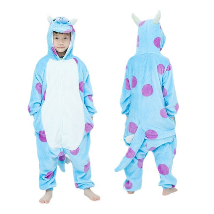 Mixed batch autumn and winter flannel children's cartoon conjoined animal pajamas Tigger home clothes too long thick wholesale