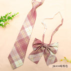 Jk030 dark pink plaid [tie + collar flower]