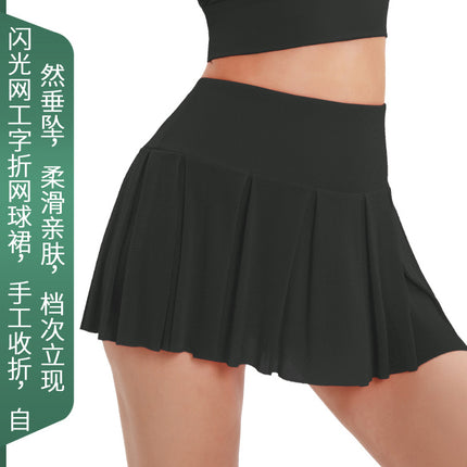 2025 Outdoor Sports Spring and Summer Running Pleated Sports Skirt Women's Yoga Dance Fitness Badminton Tennis Skirt Wholesale