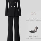 9381 black suit + wide leg pants