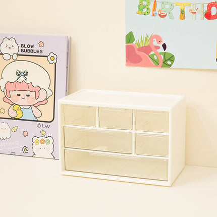 Yq0039 Nine-Compartment Drawer-Style Transparent Storage Box for DIY Accessories Desktop Storage Cabinet