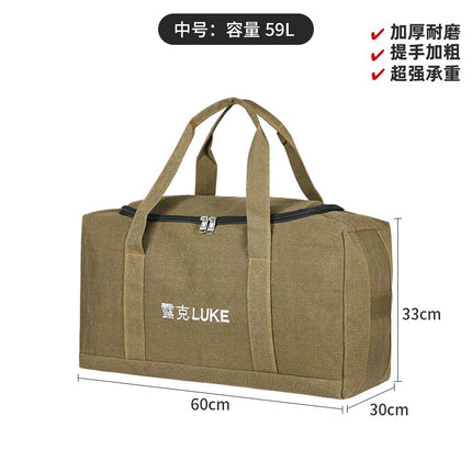 Luke Outdoor Portable Canvas Bag Camping Style Picnic Table and Chair Cosmetics Bag Large Capacity Lightweight Thickeneded Luggage Bag