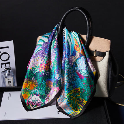 100% Silk Scarf, High-End Hangzhou Silk Small Square Scarf, Spring & Fall Versatile Neck Protection Decorative Shirt Professional Scarf