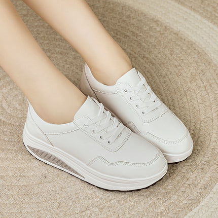 Popular White Shoes for Women, Mother's Shoes, 2025 Spring & Fall New Rocking Shoes, Sports Shoes, Thick-Soled Casual Shoes, Breathable Shoes