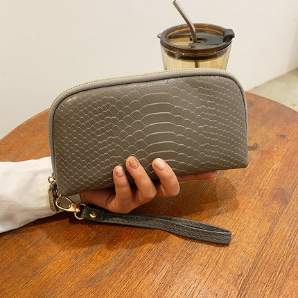 Soft Leather Small Bag for Women, Crocodile Pattern Leather Clutch Bag, 2025 New Trendy Summer Fashion Mini Mobile Phone Coin Purse