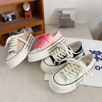 H1292 + H1028 + H1057 high-top platform canvas shoes women's slip-on lazy versatile niche ins board shoes