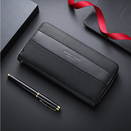Cross-border wallet new men's high-end mobile phone bag zipper palm print multi-card coin purse men's card bag business