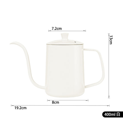 Hand Brewed Coffee Pot Stainless Steel Household Ear-Hanging Swan Neck Pot Teflon Long Mouth Pot Coffee Hand Brewing Pot Brewing