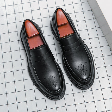 Men's shoes cross-border 46 plus size new leather shoes fashion men's business formal shoes fashion set foot loafers wholesale